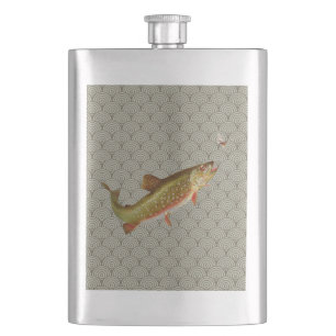 Vintage Regenbogenforelle Fischen Flachmann