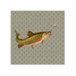 Vintage Regenbogenforelle Fischen Fotoskulptur Magnet<br><div class="desc">Diese Abbildung zeigt ein Vintages Forelle-Fisch-Gemälde,  das für die Fliege springt. Der wunderschöne Fisch ist die schöne Forelle,  und das Bild der Regenbogenforelle ist für jemanden,  der Lieben zu fangen und zu freilassen oder zum Abendessen zu fischen.</div>