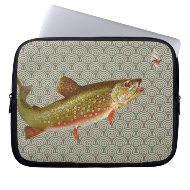 Vintage Regenbogenforelle Fischen Laptopschutzhülle (Vorderseite)