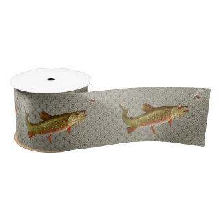 Vintage Regenbogenforelle Fischen Satinband