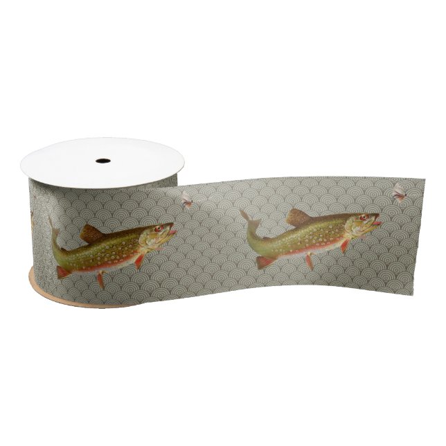 Vintage Regenbogenforelle Fischen Satinband (Spule)
