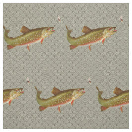 Vintage Regenbogenforelle Fischen Stoff