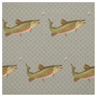 Vintage Regenbogenforelle Fischen Stoff