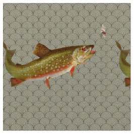 Vintage Regenbogenforelle Fischen Stoff