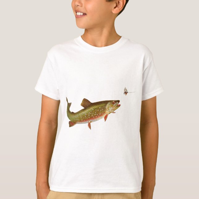 Vintage Regenbogenforelle Fischen T-Shirt (Vorderseite)
