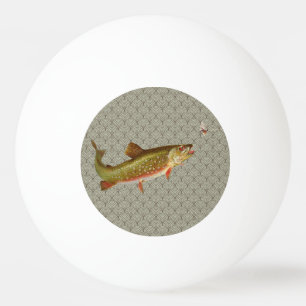 Vintage Regenbogenforelle Fischen Tischtennisball