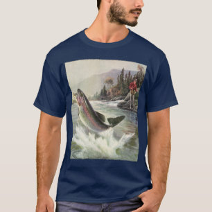 Vintage Regenbogenforelle Fischerei T-Shirt