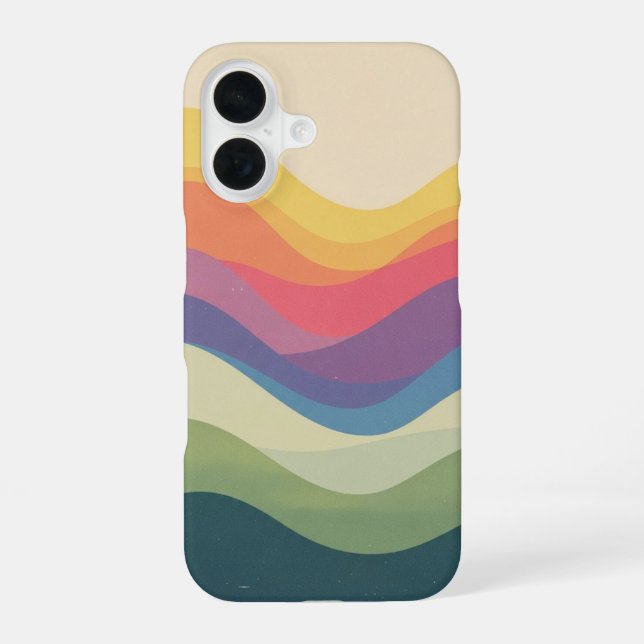 Vintage Regenbogenhügel iPhone 16 Hülle (Rückseite)