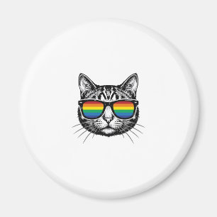 Vintage-Regenbrille-Katze-Pride-Shirt-Design_ Magnet