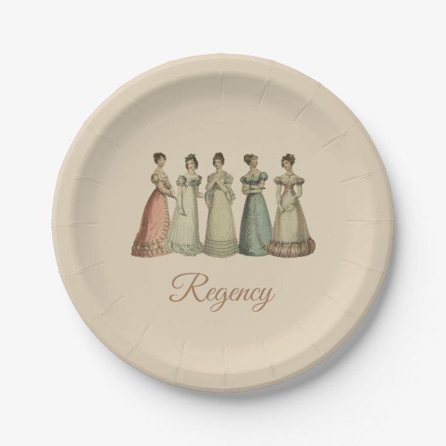 Vintage Regency Ladys für Jane Austen Fans Pappteller (Vorderseite)