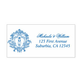 Vintage Regency Monogram Wappen Rücksendeadresse Permastempel