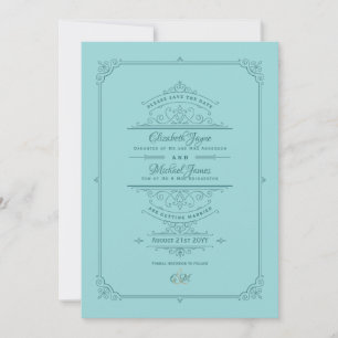 Vintage-Regency-Ornamente für Hochzeits-Einladungs Einladung