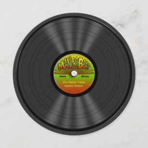 Vintage-Reggae-Vinyl-Schallplatten-Party-Einladung Einladung
