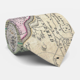 Vintage regionale Karte Londons England (1741) Krawatte