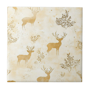 Vintage Reh & Florales Waldmuster Fliese