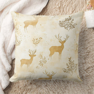 Vintage Reh & Florales Waldmuster Kissen