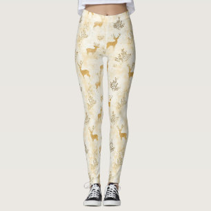 Vintage Reh & Florales Waldmuster Leggings