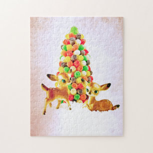 Vintage Rehkitze von Gumdrop-Weihnachtsbaum Puzzle