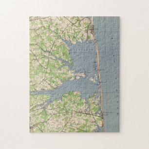 Vintage Rehoboth & Bethany Beach DE Karte (1944) Puzzle