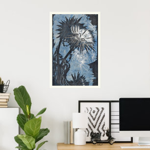 Vintage Reijer Stolk Artischocke Blaudruck Poster