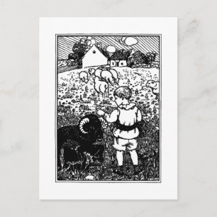 Vintage-Reim Baa, Baa, schwarzes Schaf Postkarte