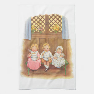 Vintage-Reim 'Pease Porridge Hot' für Kinder Küchentuch