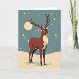 Vintage Reindeer Christmas Card Feiertagskarte