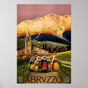 Vintage Reise Abruzzos Italien Poster