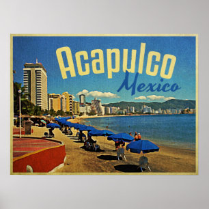 Vintage Reise Acapulcos Mexiko Poster