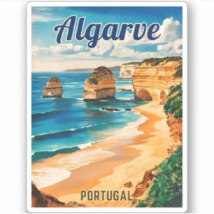 Vintage Reise Algarve Portugal Küste Aufkleber