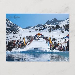 Vintage Reise Almaty Kasachstan Stadturlaub Postkarte