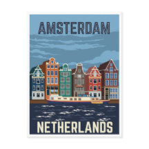 Vintage Reise amsterdam Holland Netherlands Retro