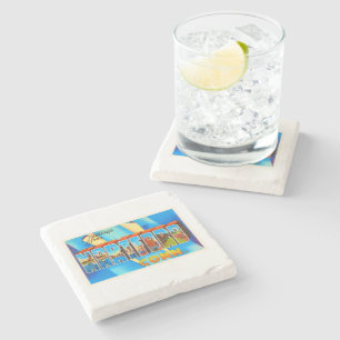 Vintage Reise-Andenken Hartfords Connecticut CT Steinuntersetzer