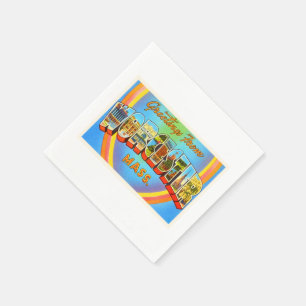 Vintage Reise-Andenken Worcesters Massachusetts MA Serviette