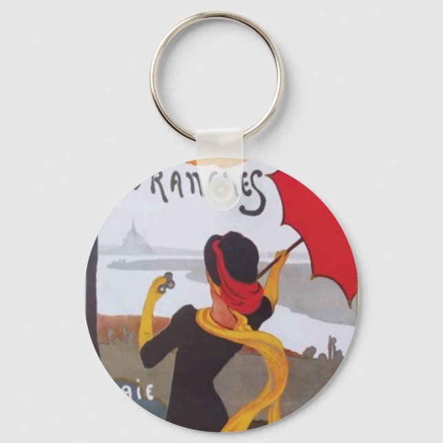 Vintage Reise-Anzeige 1910 Schlüsselanhänger (Vorderseite)