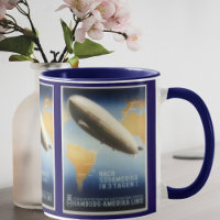 Vintage Reise-Anzeige für Graf Zeppelin