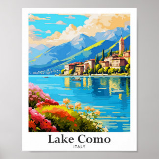 Vintage Reise Art Comer See italy Poster