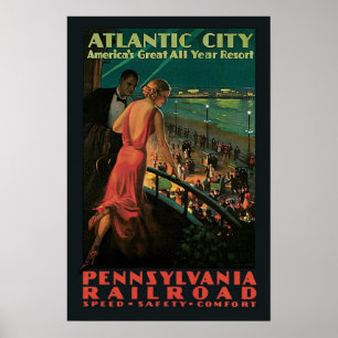 Vintage Reise, Atlantic City Poster