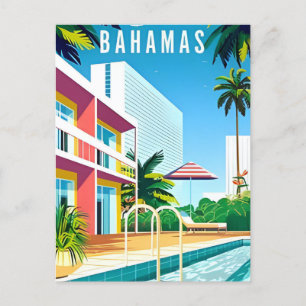 Vintage Reise Bahamas tropische Insel Urlaub Postkarte