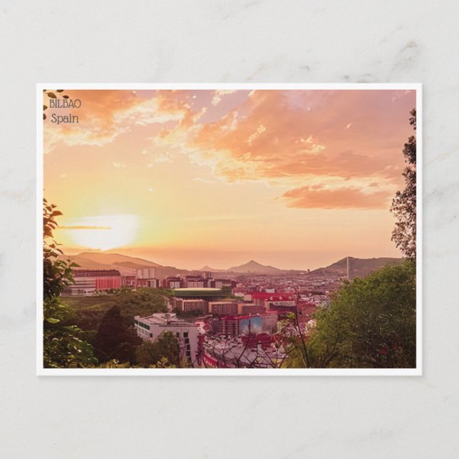 Vintage Reise Bilbao Spanien Guggenheim Stadt Postkarte (Vorderseite)