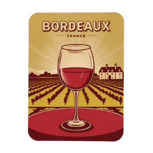 Vintage Reise Bordeaux Frankreich Weinroute Mendri Magnet