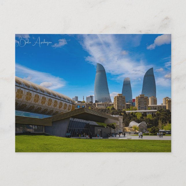 Vintage Reise Burg Baku Aserbaidschan Postkarte (Vorderseite)