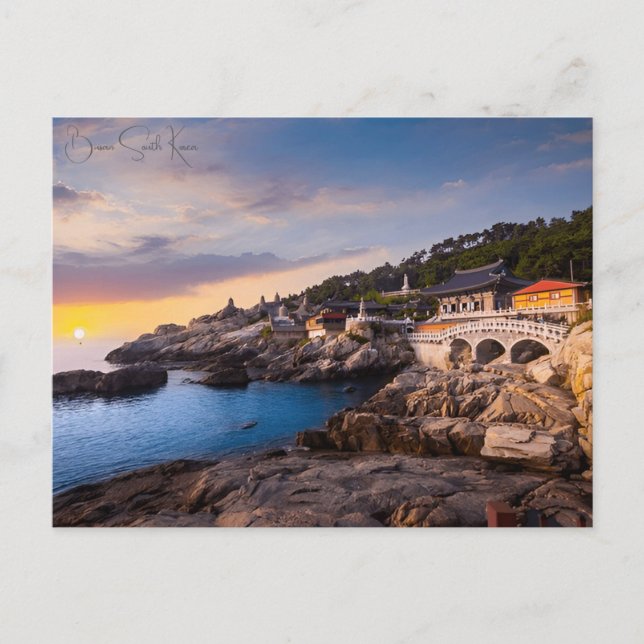 Vintage Reise Busan Südkorea Urlaub Retro Postkarte (Vorderseite)