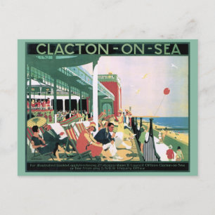 Vintage Reise Clacton-On-Sea Essex England Poster Postkarte