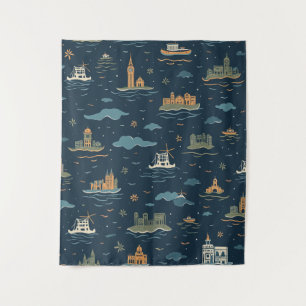Vintage-Reise-Design-Tapeten Wandteppich