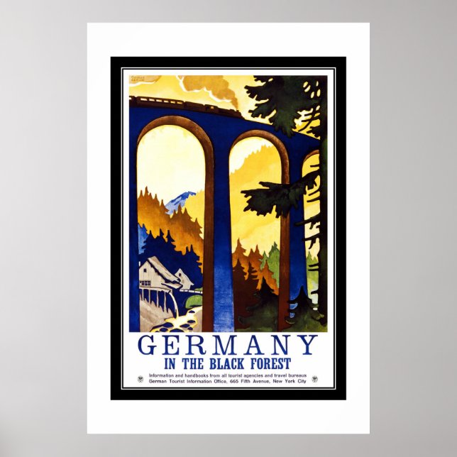 Vintage Reise Deutschland Der Schwarzwald Poster (Vorne)