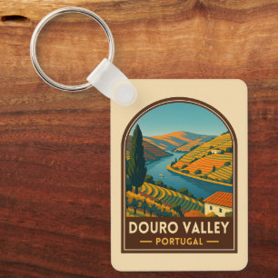 Vintage Reise Douro Tal Portugal Retro Landschaftl Schlüsselanhänger