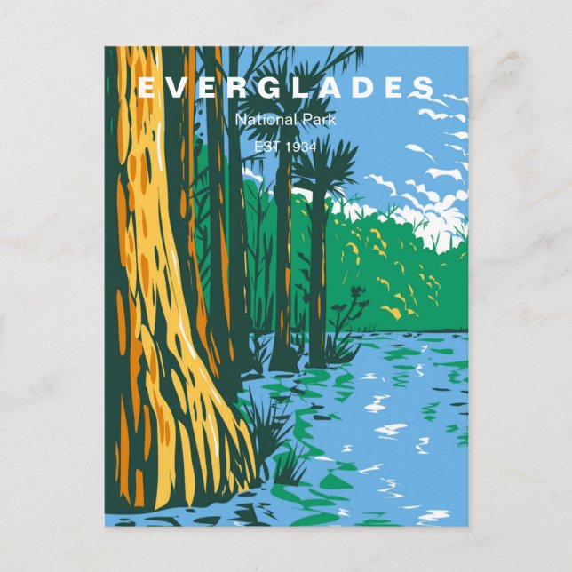 Vintage Reise Everglades Nationalpark Florida Postkarte (Vorderseite)