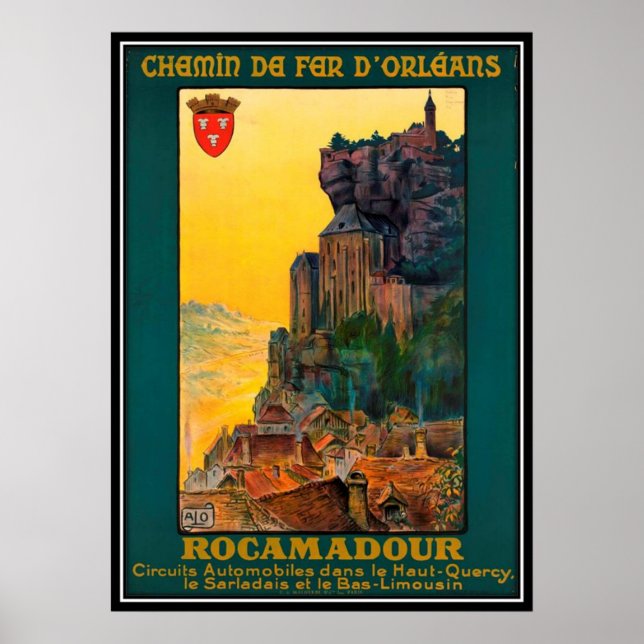 Vintage Reise Frankreich, Rocamadour - Poster (Vorne)
