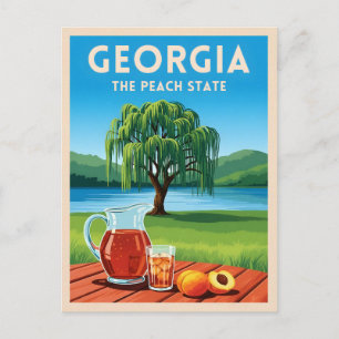 Vintage Reise Georgia Peach State Retro Landschaft Postkarte